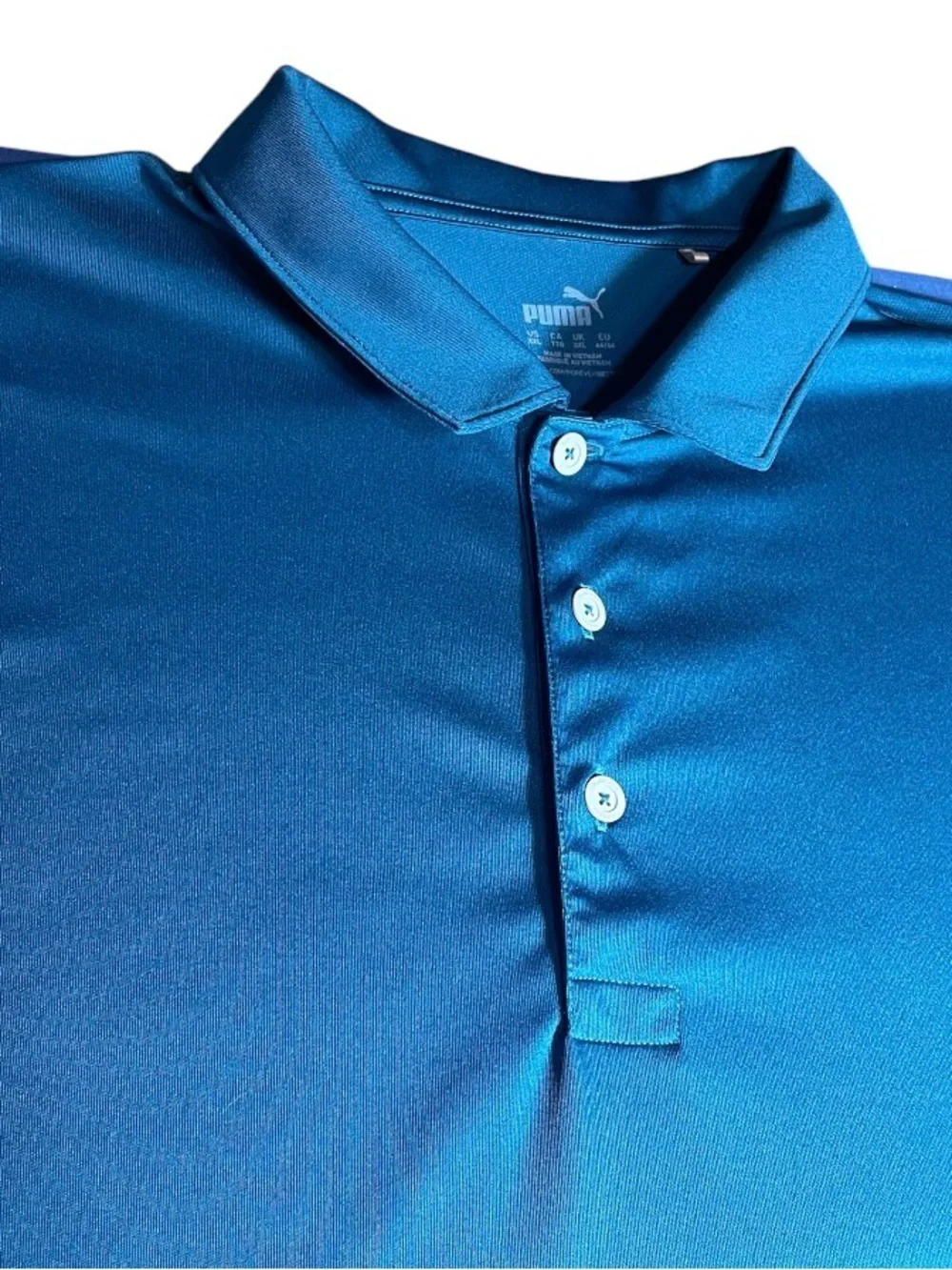 Men's Puma Performance Polo Shirt Blue XXL Moisture-Wicking Golf Activewear